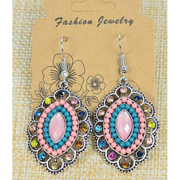 Boucles Oreilles Athena en Strass et perles Boucles Oreilles Athena en Strass et perles