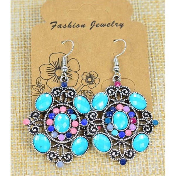 Boucles Oreilles Athena en Strass et perles