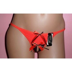 String Bicolore Ouvert 8136 rouge