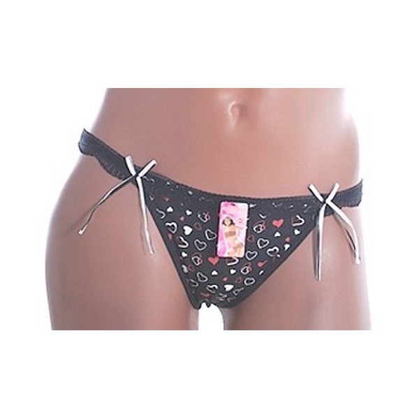 String petits coeurs noir String petits coeurs noir