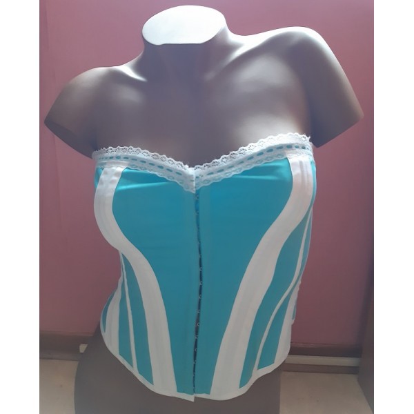 Top Bustier Bleu et blanc