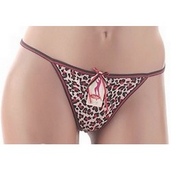 String Fantaisie Léopard 132 Rouge