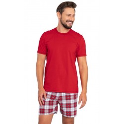Moss pyjama short homme en coton rouge