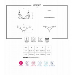 Ensemble 2 pcs ouvert rouge 870 Lingerie Obsessive taille