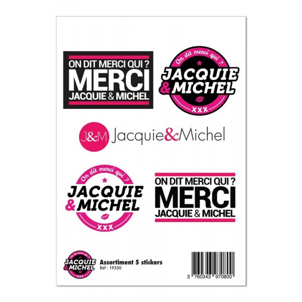 Assortiment 5 stickers Jacquie et Michel