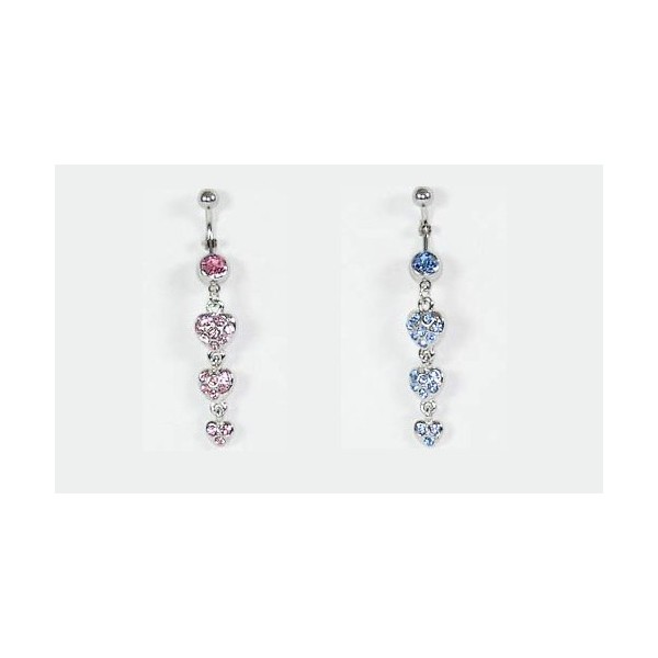 Piercing strass Rose ou Bleu