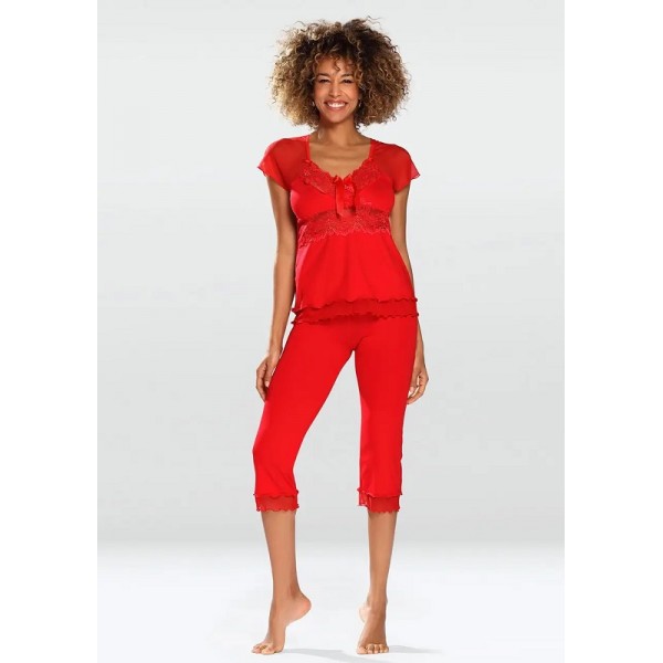 Kinzly Pyjama en viscose DKaren rouge Kinzly Pyjama en viscose DKaren rouge