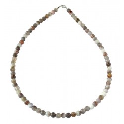 Collier Agate botswana – Pierres boules 6mm