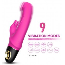 Vibromasseur Rabbit rose 9 modes de vibrations puissantes - USK-V10