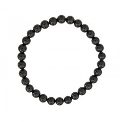 Bracelet Agate noire – Pierres boules 6mm