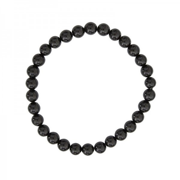 Bracelet Agate noire – Pierres boules 6mm