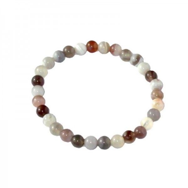 Bracelet Agate botswana – Pierres boules 6mm Bracelet Agate botswana – Pierres boules 6mm