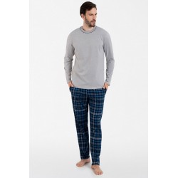 Ruben Pyjama long pour homme en coton gris