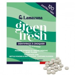 Dentifrice à croquer Green Fresh - poudre d’ortie et arôme menthe - Lamazuna