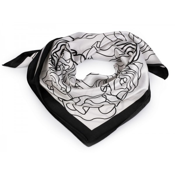 Foulard imprimé satiné beige clair