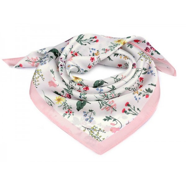 Foulard imprimé Fleurs des champs rose