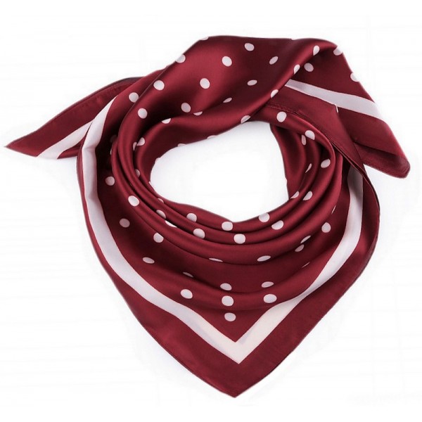 Foulard imprimé à pois bordeaux