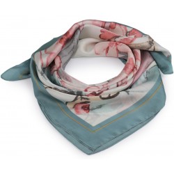 Foulard imprimé Fleurs et papillons vert