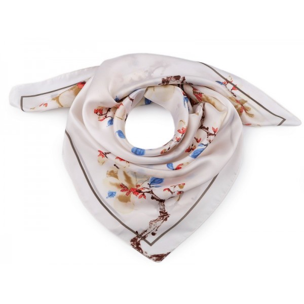 Foulard imprimé Magnolia blanc Foulard imprimé Magnolia blanc