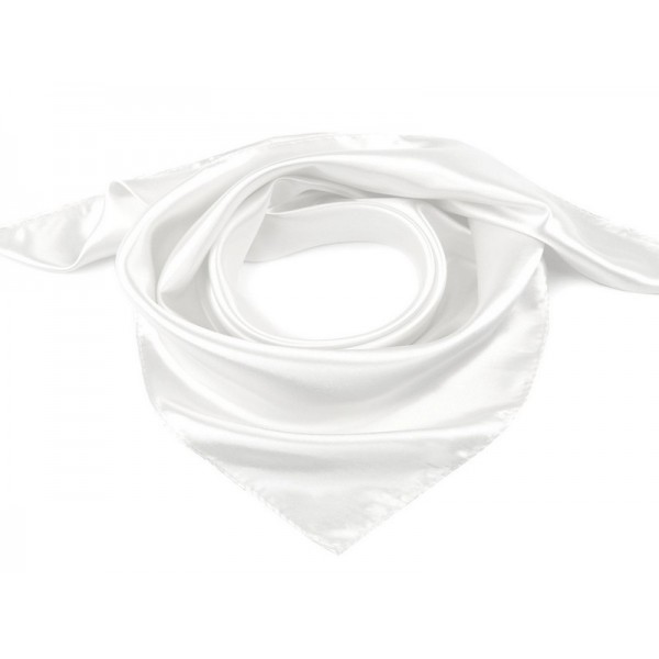 Foulard satiné uni blanc