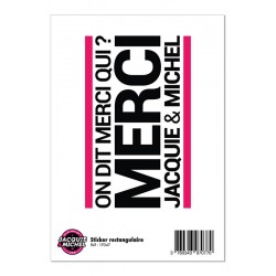 Grand sticker J&M rectangulaire blanc