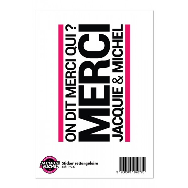 Grand sticker J&M rectangulaire blanc Grand sticker J&M rectangulaire blanc