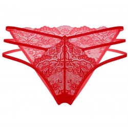 CYRIA Tanga Rouge Lingerie Roza