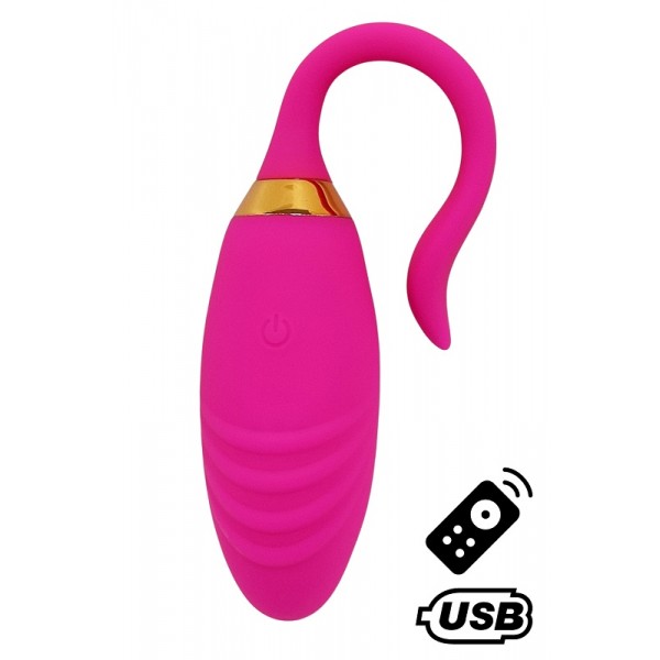 PLEASURE Œuf vibrant fushia télécommandé USB PLEASURE Œuf vibrant fushia télécommandé USB