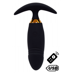 PEACH, Plug Vibrant noir long USB avec télécommande