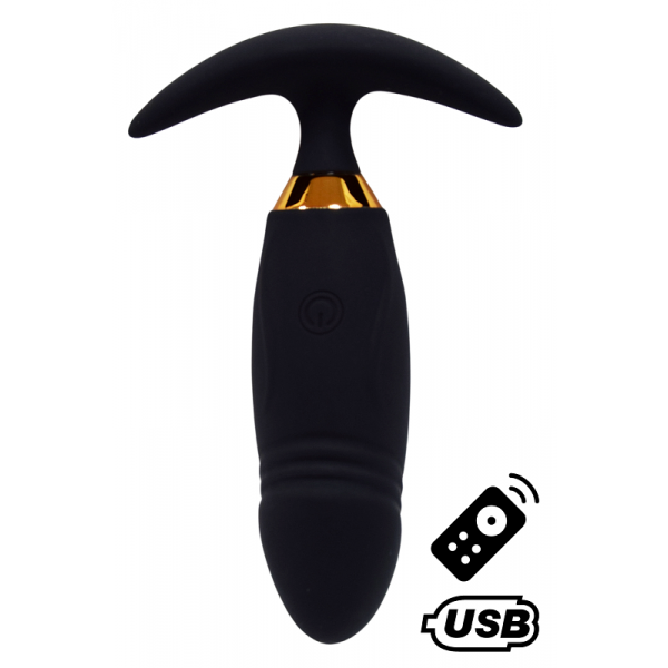 PEACH, Plug Vibrant noir long USB avec télécommande PEACH, Plug Vibrant noir long USB avec télécommande