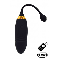 HAPPY Œuf vibrant long USB avec télécommande Coeur Ardent