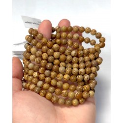 Bracelet Jaspe paysage – Pierres boules 6mm
