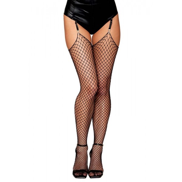 Bas noir en filet large DG0215 Dreamgirl Bas noir en filet large DG0215 Dreamgirl