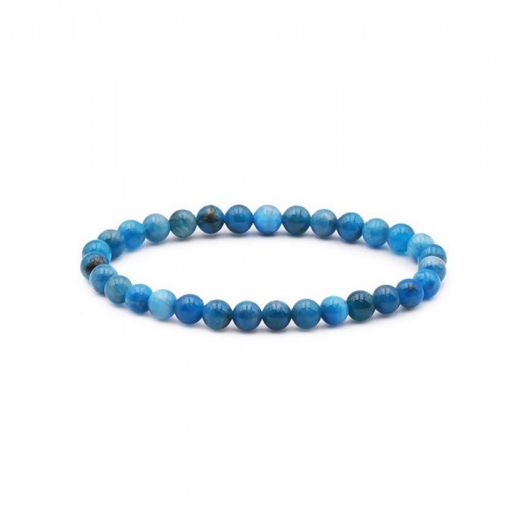 Bracelet Apatite bleue – Pierres boules 6mm