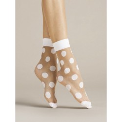 Virginia Chaussettes Fiore Blanc-poudre