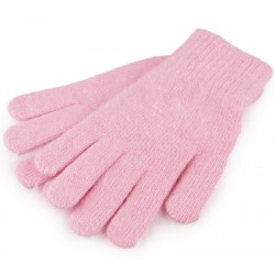 Gants tricotés rose