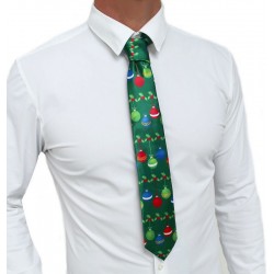 Cravate de Noël en satin vert