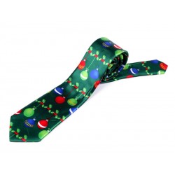 Cravate de Noël en satin vert