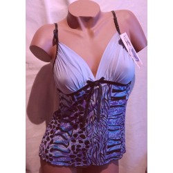 Caraco en voile violet