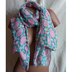Foulard 109945 Lavande et Vert