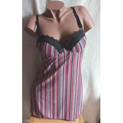 Nuisette J910802 Rayée Gris/Rouge