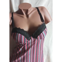 Nuisette J910802 Rayée Gris/Rouge