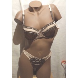 Ensemble Soutien gorge J87607 Chocolat/beige
