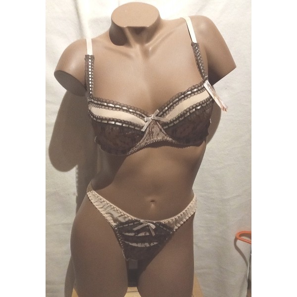 Ensemble Soutien gorge J87607 Chocolat/beige Ensemble Soutien gorge J87607 Chocolat/beige