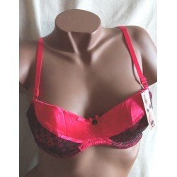 Ensemble Soutien gorge satiné J871222 Rouge/Noir