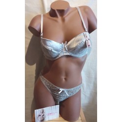 Ensemble Soutien gorge satiné J871222 Gris