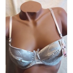 Ensemble Soutien gorge satiné J871222 Gris