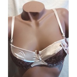 Ensemble Soutien gorge satiné J871222 Beige/Chocolat