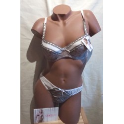 Ensemble Soutien gorge J87607 Chocolat/blanc
