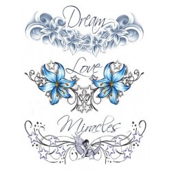 Tatouage éphémère Fleurs Plaque de 3 Love Tattoo